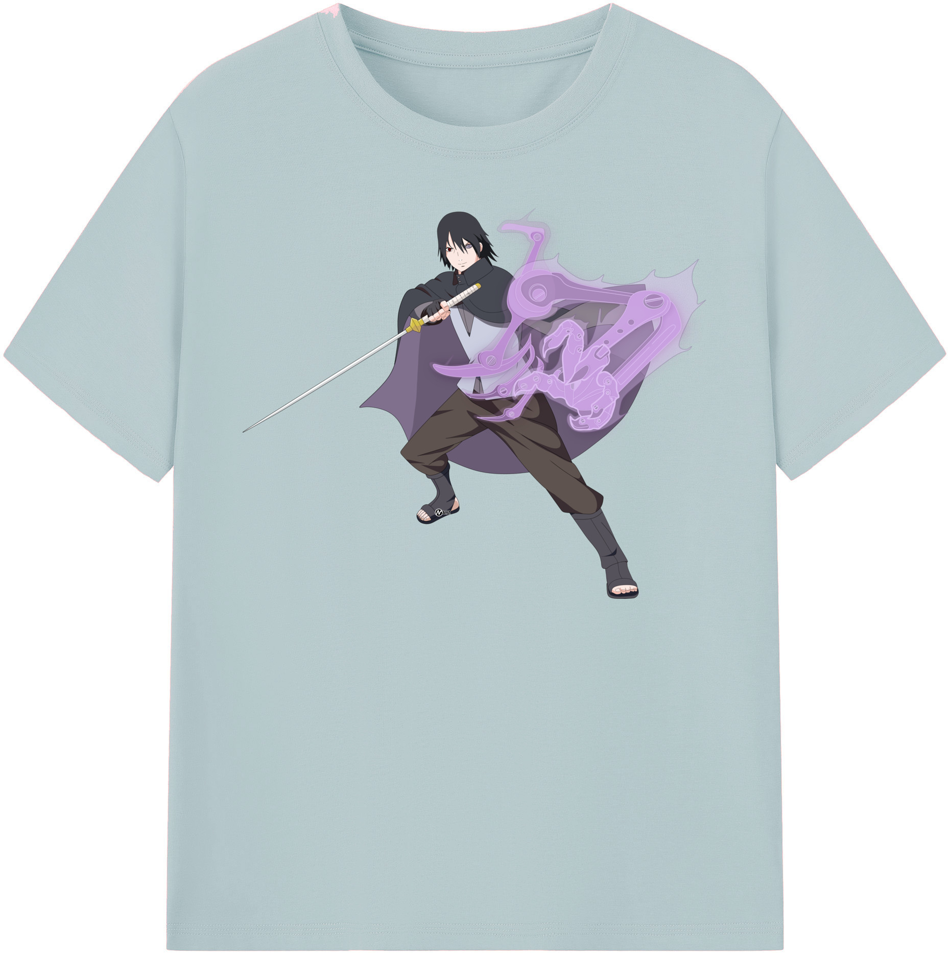 （画像用） NARUTO -ナルト- うちは サスケ Uchiha Sasuke 綿100％半袖Tシャツ（フロントプリント）